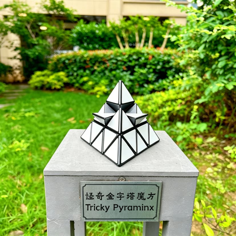 Zee Tricky Pyraminx with Four-Color Stickers - Black image 10