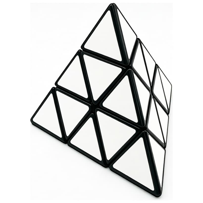Zee Tricky Pyraminx with White Stickers - Black