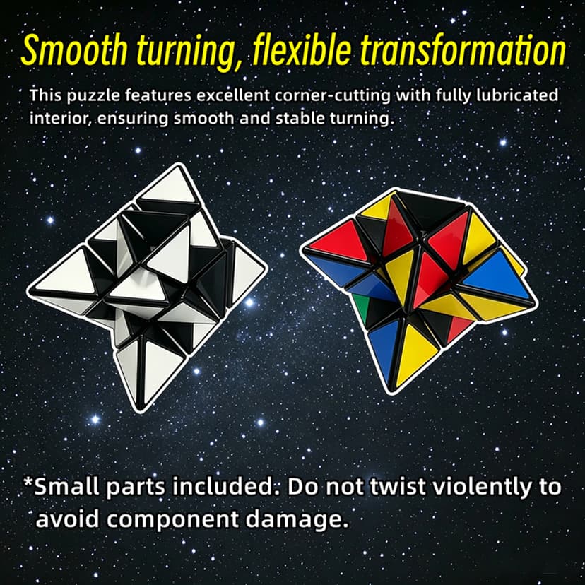 Zee Tricky Pyraminx with White Stickers - Black image 7
