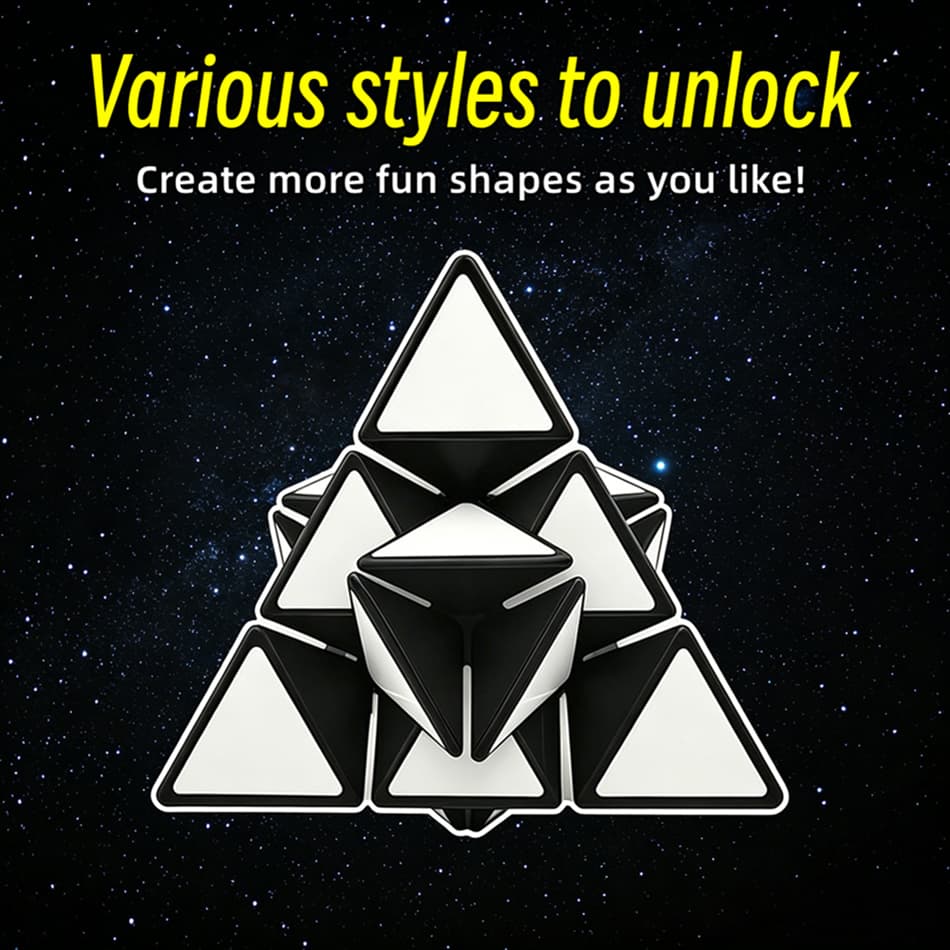 Zee Tricky Pyraminx with White Stickers - Black image 8