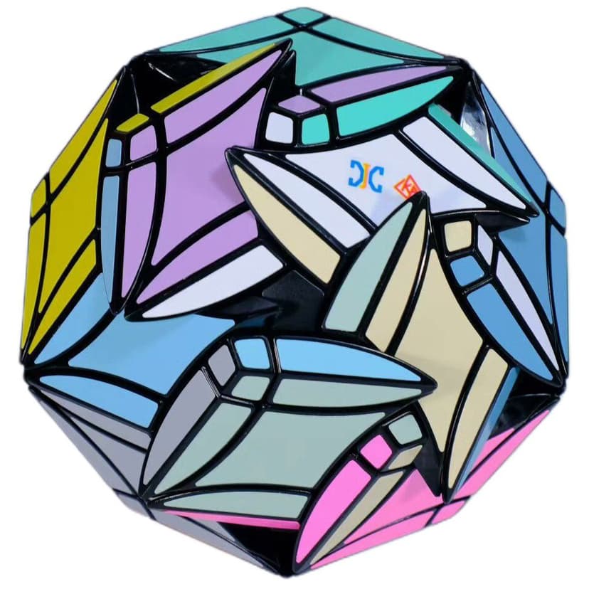 XJ Curvy Face-Turning Rhombic Triacontahedron (Standard) - Black image 5