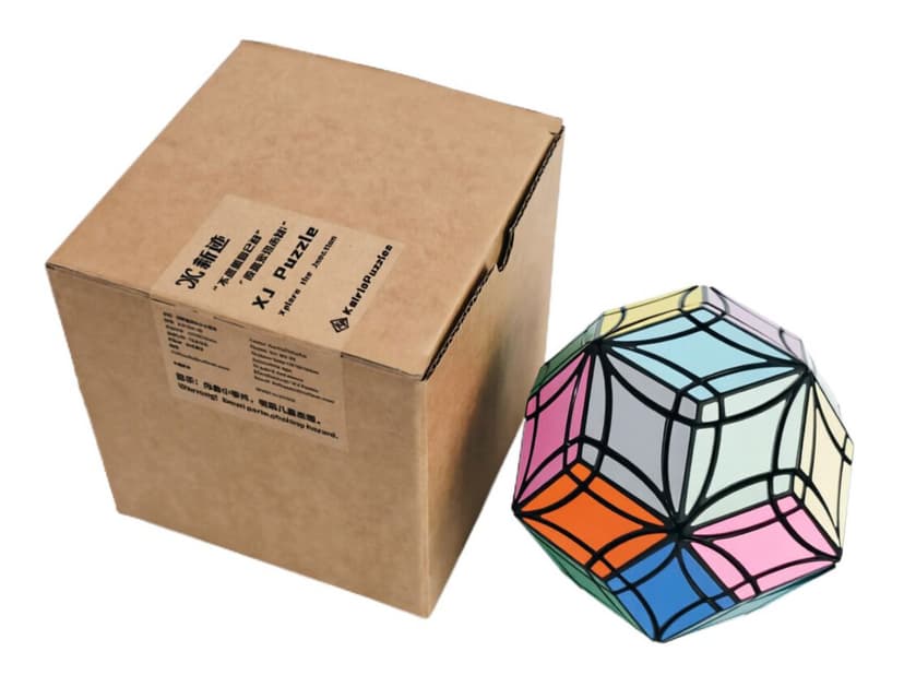 XJ Curvy Face-Turning Rhombic Triacontahedron (Standard) - Black image 3